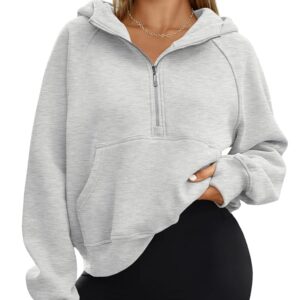 AUTOMET Half Zip Sweatshirts Cropped Hoodies Fleece Jackets Womens Quarter Zip Up Pullover Fall Outfits 2024 Winter Clothes