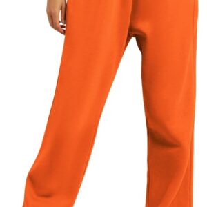 AUTOMET Women's Fleece Lined Sweatpants Baggy Wide Straight Leg Pants