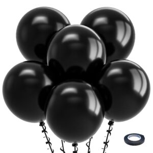 Bezente Black Balloons 18 Inch- 30 Pack Large Thick Black Balloons Big Round Black Latex Balloons for Birthday Graduation Baby Shower Gender Reveal Halloween Party Decorations