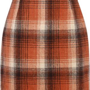 IDEALSANXUN Womens High Waist Plaid Skirt Bodycon Pencil Wool Mini Skirts