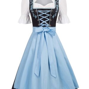 JASAMBAC Women's German Dirndl Dress Costumes 3 Pieces for Oktoberfest Carnival