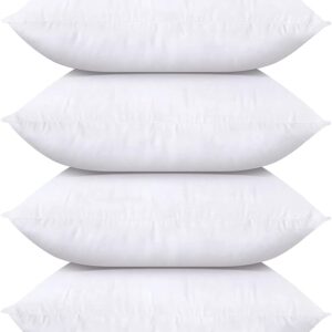 Utopia Bedding Throw Pillows (Set of 4, White), 18 x 18 Inches Pillows for Sofa, Bed and Couch Decorative Stuffer Pillows