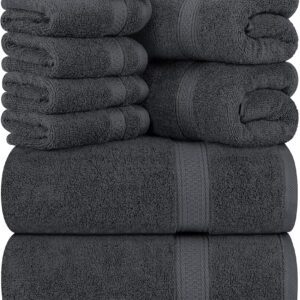 Utopia Towels 8-Piece Premium Towel Set, 2 Bath Towels, 2 Hand Towels, and 4 Wash Cloths, 600 GSM 100% Ring Spun Cotton Highly Absorbent Towels for Bathroom, Gym, Hotel, and Spa...