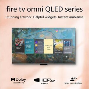 Amazon Fire TV 75" Omni QLED Series 4K UHD smart TV, Dolby Vision IQ, Fire TV Ambient Experience, local dimming, hands-free with Alexa