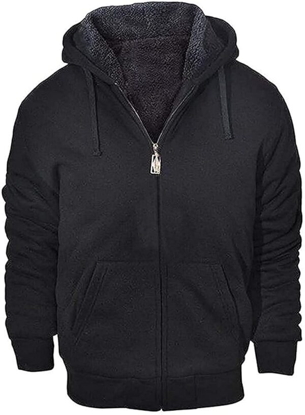 GEEK LIGHTING Hoodies for Men Heavyweight Fleece Sweatshirt - Full Zip Up Thick Sherpa Lined