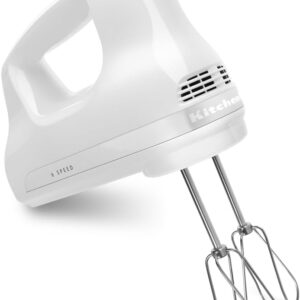 KitchenAid KHM512WH 5-Speed Ultra Power Hand Mixer, White, 8x7x5