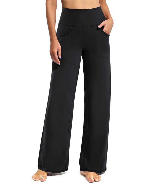 Promover Wide Leg Pants Woman Yoga Pants with Pockets Stretch Loose Casual Lounge Sweatpants Petite/Regular/Tall