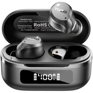 TOZO Hybrid Active Noise Cancelling Wireless Earbuds, 6 Mics ENC Clear Call, IPX8 Waterproof, in Ear Bluetooth 5.3 Headphones Stereo Bass Heasets 59H Playtime with LED Display...