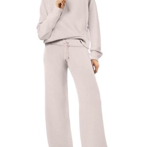 XIEERDUO Lounge Sets For Women 2 Piece Outfits Half Zip Sweatshirt And Wide Leg Sweatpant 2024 Sweatsuit Tracksuit