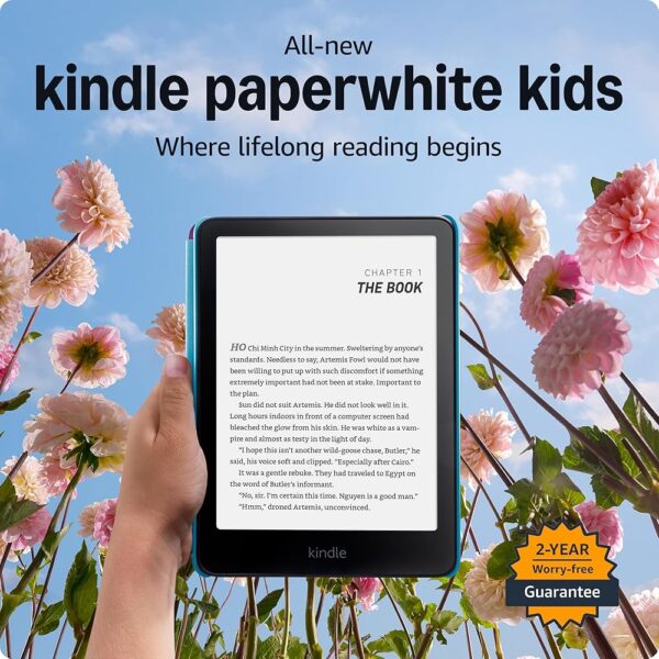 All-new Amazon Kindle Paperwhite Kids (16 GB) – larger 7" glare-free display – Kids read an average of 1+ hour per day with Kindle – Cyber City