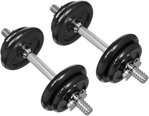 Amazon Basics Adjustable Dumbbell Hand Weight Set, 38 pounds, Black