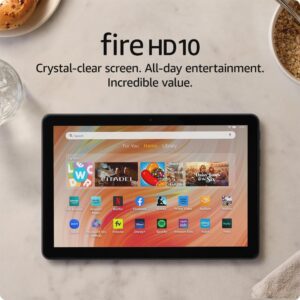 Amazon Fire HD 10 tablet (newest model) built for relaxation, 10.1" vibrant Full HD screen, octa-core processor, 3 GB RAM, 64 GB, Black