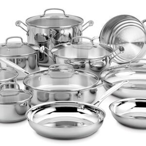 Cuisinart 17-Piece Cookware Set, Chef's Classic Steel Collection 77-17N