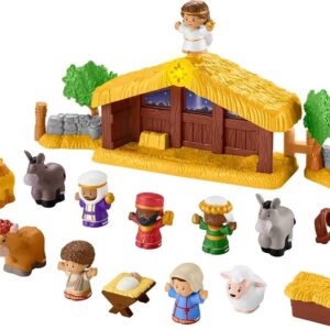 Fisher-Price Little People Toddler Toy Nativity Set with Music Lights & 18 Pieces for Christmas Pretend Play Kids Ages 1+ Years​