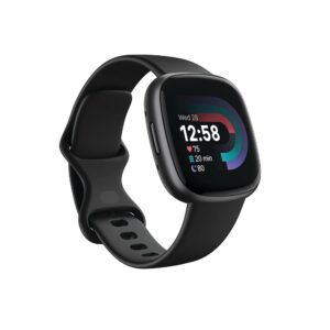 Fitbit Versa 4 Fitness Smartwatch with Daily Readiness, GPS, 24/7 Heart Rate, 40+ Exercise Modes, Sleep Tracking and more, Black/Graphite, One Size (S & L Bands Included)