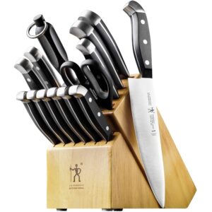 HENCKELS Premium Quality 15-Piece Knife Set with Block, Razor-Sharp, German Engineered Knife Informed by over 100 Years of Masterful Knife Making, Lightweight and Strong,...