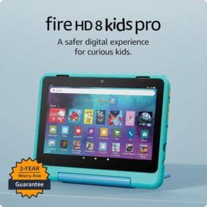 New Amazon Fire HD 8 Kids Pro tablet, ages 6-12 | 3GB memory, 8" HD screen, slim case for older kids, ad-free content, parental controls, 13-hr battery, 32GB, Hello Teal, (2024...