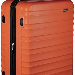 Amazon Basics Suitcase, Hardside Luggage with Spinner Wheels, Scratch-Resistant Surface, Orange, 30-Inch