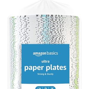 Amazon Basics Ultra Paper Plates, 6.87 Inch, Disposable, 600 Count (2 Pack of 300) (Previously Encore)