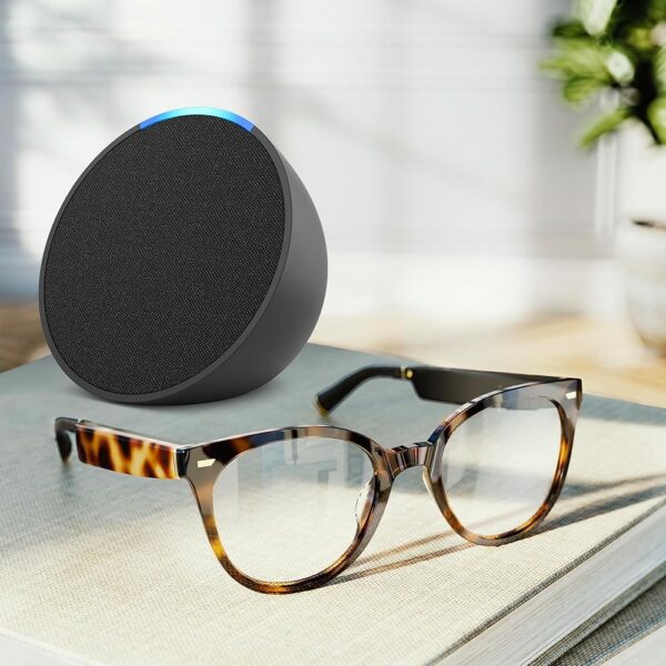 Amazon Echo Frames (3rd Gen) + Echo Pop | Smart Glasses with Alexa | Cat Eye frames in Brown Tortoise with prescription ready lenses