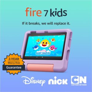 Amazon Fire 7 Kids tablet (newest model) ages 3-7. Top-selling 7" kids tablet on Amazon. Includes ad-free and exclusive content, easy parental controls, 10-hr battery, 32 GB,...