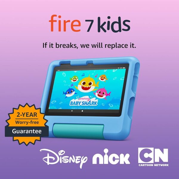 Amazon Fire 7 Kids tablet (newest model) ages 3-7. Top-selling 7" kids tablet on Amazon. Includes 6 months of ad-free and exclusive content, easy parental controls, 10-hr...