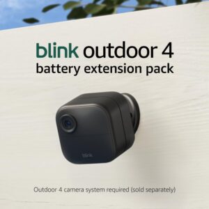 Blink Outdoor 4 (newest model) + Battery Extension Pack — Four-year battery wireless smart security camera, two-way audio, HD live view, enhanced motion detection — 1 camera system