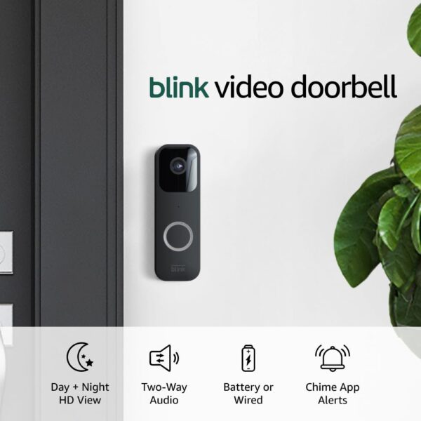 Blink Video Doorbell + 2 Outdoor 4 smart security cameras (4th Gen) with Sync Module 2 | Two-year battery life, motion detection, two-way audio, HD video, Works with Alexa