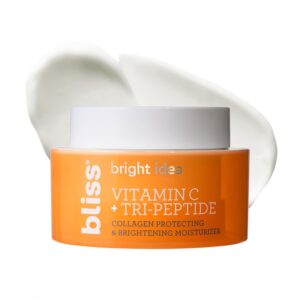 Bliss Tri-Peptide Brightening Moisturizer | Vitamin C & Squalane | Hydrating Anti-Aging Face Cream for Radiant Skin | Clean Vegan & Cruelty Free 1.7 fl oz