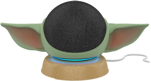 Echo Dot Bundle: Includes Echo Dot (5th Gen, 2022 release) | Charcoal & the Made for Amazon Mandalorian Baby Grogu Stand