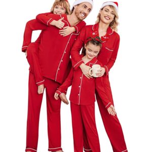 Ekouaer Christmas Family Matching Pajamas Long Sleeve Button Down Pj Set Festival Party Sleepwear