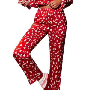 Ekouaer Silk Satin Pajamas Women's Long Sleeve Pj Set Soft Button Down 2 Piece Sleepwear Loungewear S-XXL