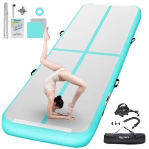 FBSPORT Inflatable Air Gymnastics Mat Training Mats 4/8 inches Thickness Gymnastics Tracks for Home Use/Training/Cheerleading/Yoga/Water with Pump