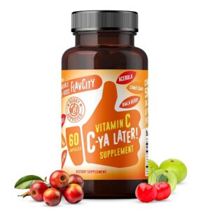 FlavCity Vitamin C Supplement, C-Ya Later- Dietary Supplement for Immune Support Derived from Bioavailable Sources of VIT C - Made with Acerola, Camu Camu & Amla Berry - 60...