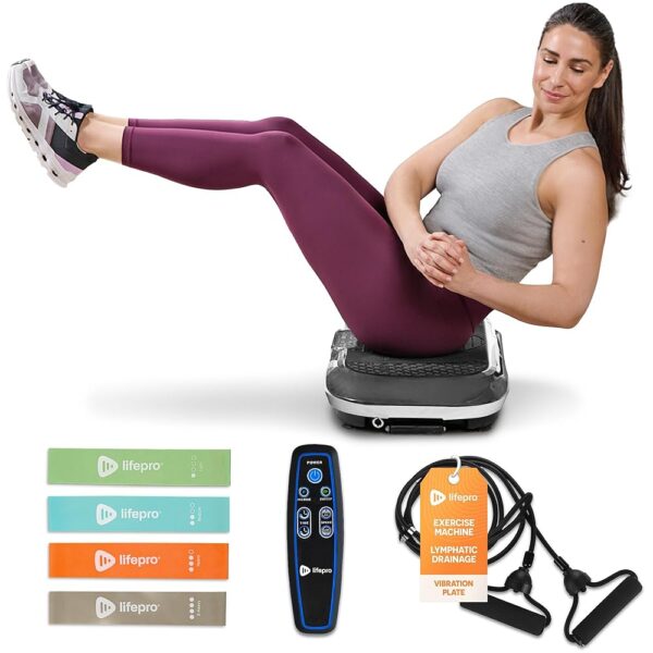 LifePro Vibration Plate Exercise Machine - Whole Body Workout Vibration Fitness Platform w/ Loop Bands - Home Training Equipment