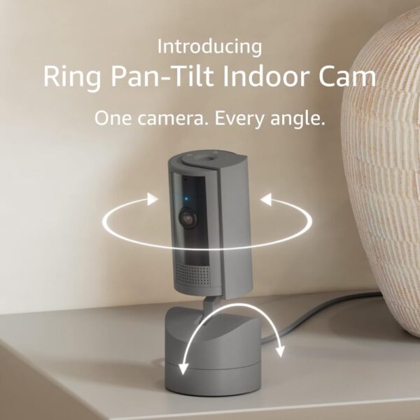 Ring Pan-Tilt Indoor Cam | See all around with 360° pan coverage, HD video, plus Two-Way Talk (2024 release) | Charcoal