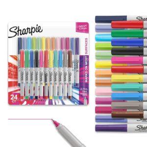 Sharpie Color Burst Permanent Marker Set, Ultra-Fine Tip Markers, Artist Markers, Writing Markers, Drawing Markers, Assorted Colors, 24 Count