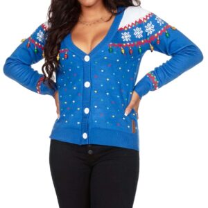 Tipsy Elves Classic Cute Cardigan Ugly Christmas Sweaters for Women with Fun Patterns and Animals