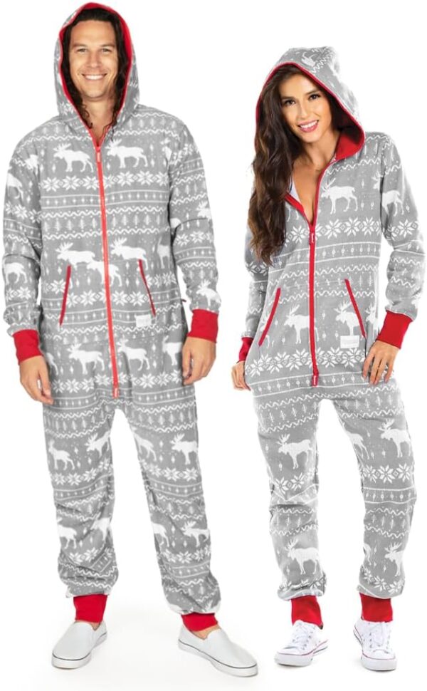 Tipsy Elves Unisex Adult Christmas Onesies Matching Holiday Jumpsuits with Convenient Pockets