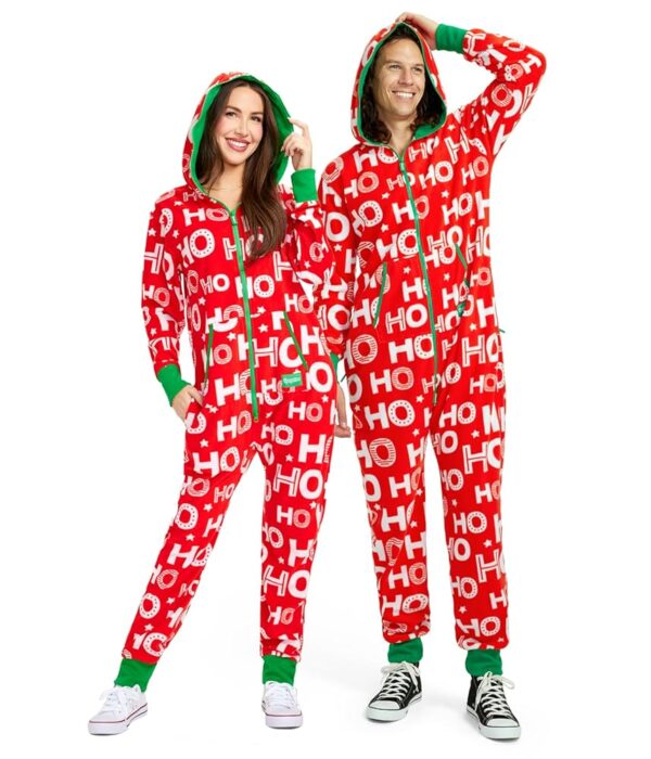 Tipsy Elves Unisex Adult Christmas Onesies Matching Holiday Jumpsuits with Convenient Pockets