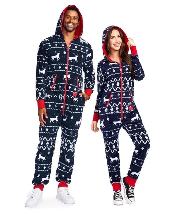 Tipsy Elves Unisex Adult Christmas Onesies Matching Holiday Jumpsuits with Convenient Pockets