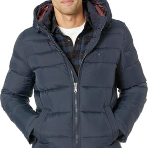 Tommy Hilfiger Men's Down Alternative Hooded Puffer Jacket (Standard and Big & Tall)