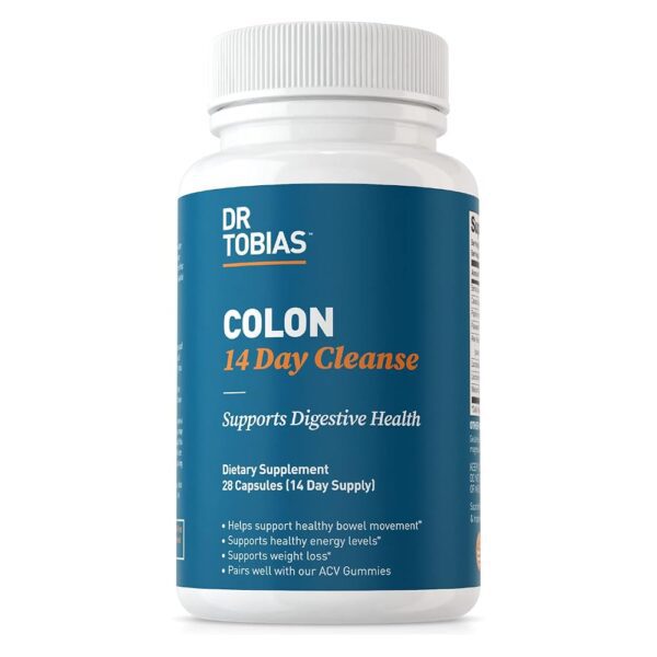 Dr. Tobias Colon 14 Day Cleanse, Advanced Gut Cleanse Detox for Women & Men with Cascara Sagrada, Psyllium Husk, Senna Leaf & Probiotics, Non-GMO Colon Cleanse, 28 Capsules 1-2...