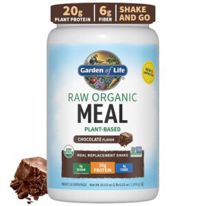 Garden of Life Meal Replacement Shakes, Vegan Protein Powder, Raw Organic Protein Powder, Chocolate Protein Powder with Plant Based Pea Protein, Sprouts, Greens, Probiotics,...